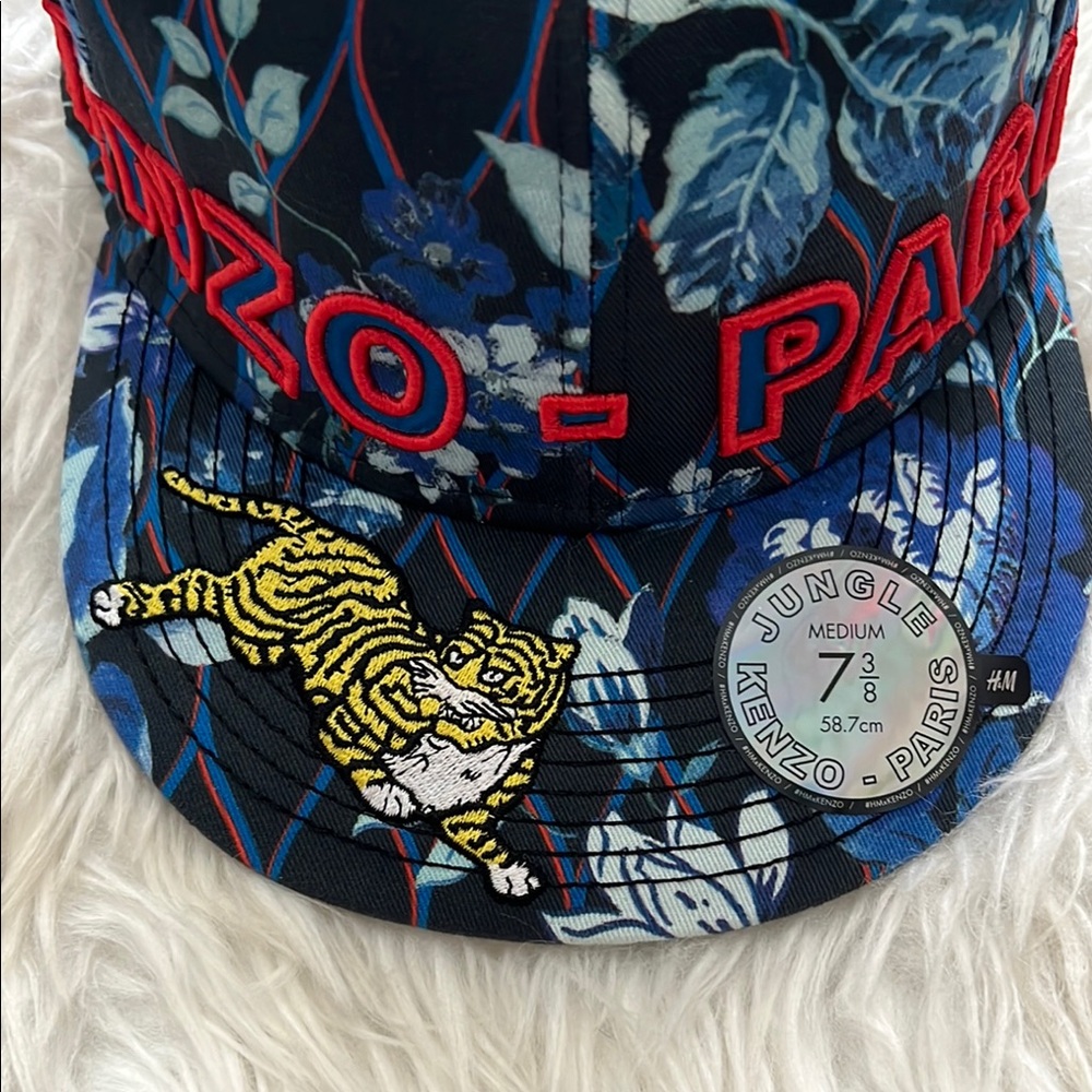 Kenzo Jungle Print Cap in Black and Blue - Picture 8 of 8